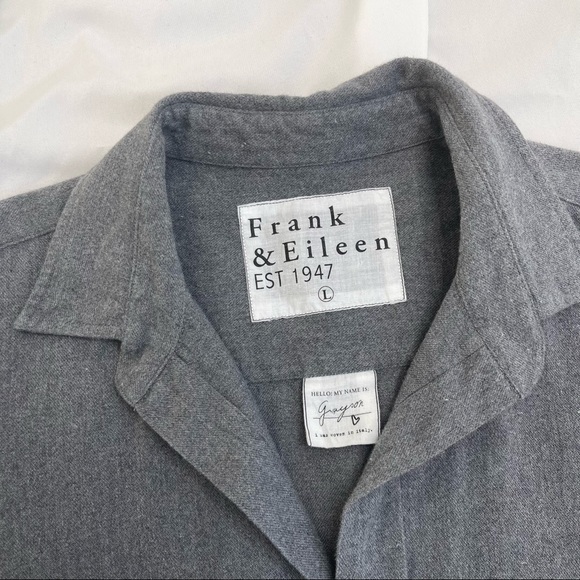 Frank & Eileen Grayson Cotton Oversized Long Length Flannel Button Front Shirt - Picture 6 of 10